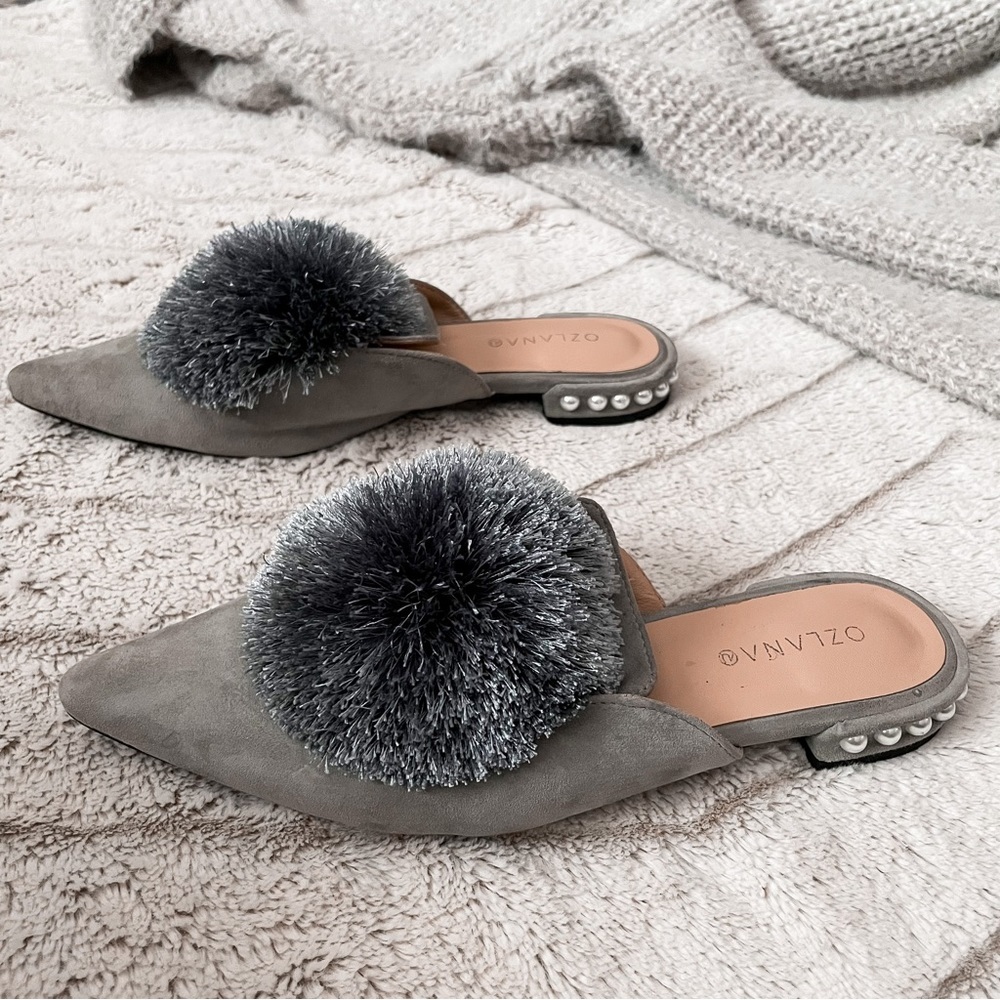 OZLANA Fur Pom Pom Flats (Fashion House) - Picture 3 of 8
